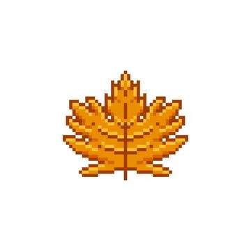 Maple Leaf Icon Pixel Stock Illustration