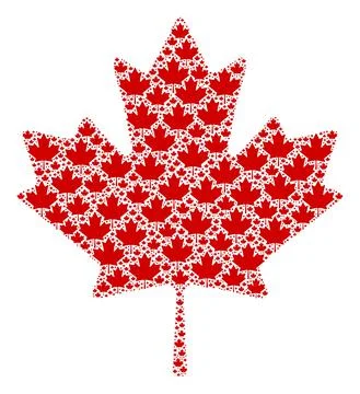 Maple Leaf Icon Recursive Collage Stock Illustration
