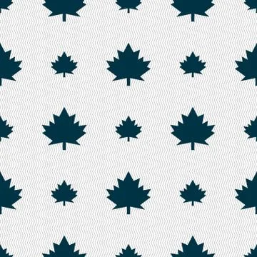 Maple leaf icon. Seamless abstract background with geometric shapes. Stock Illustration