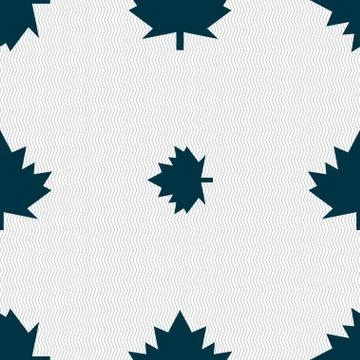 Maple leaf icon. Seamless abstract background with geometric shapes. Stock Illustration