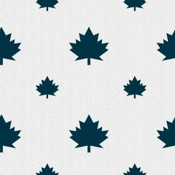 Maple leaf icon. Seamless pattern with geometric texture. Vector Illustrazione stock
