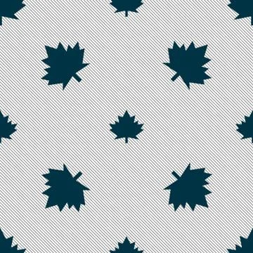 Maple leaf icon. Seamless pattern with geometric texture. Vector Illustrazione stock
