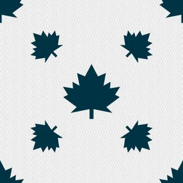 Maple leaf icon. Seamless pattern with geometric texture. Vector Illustrazione stock