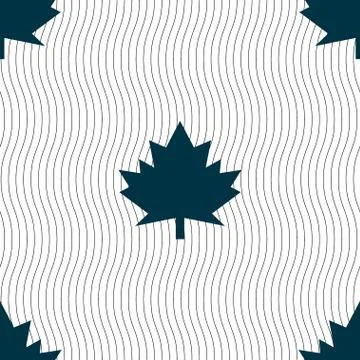 Maple leaf icon. Seamless pattern with geometric texture. 스톡 일러스트