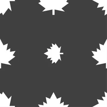 Maple leaf icon. Seamless pattern on a gray background. Stockillustratie