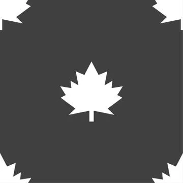 Maple leaf icon. Seamless pattern on a gray background. Stockillustratie