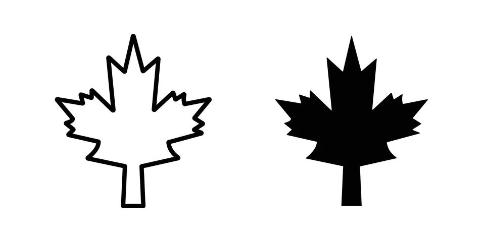 Maple leaf icon set. Vector EPS 10 Stock Illustration