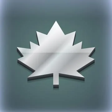 Maple leaf icon symbol. 3D style. Trendy, modern design with space for your text Stock Illustration