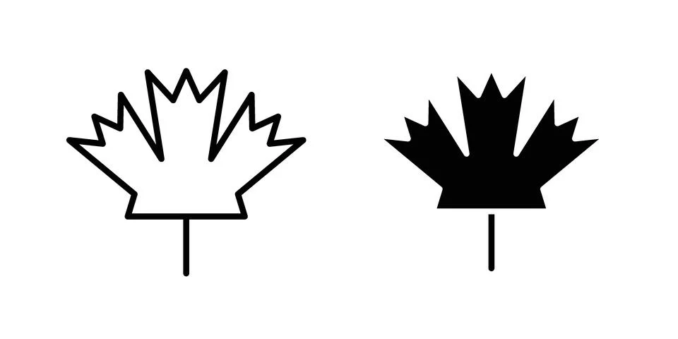 Maple leaf icon vector concepts, line and silhouette style イラスト素材