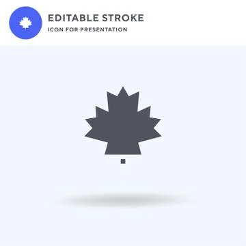 Maple Leaf icon vector, filled flat sign, solid pictogram isolated on white,  스톡 일러스트