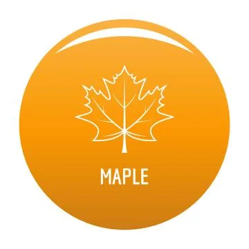 Maple leaf icon vector orange Stock Illustration
