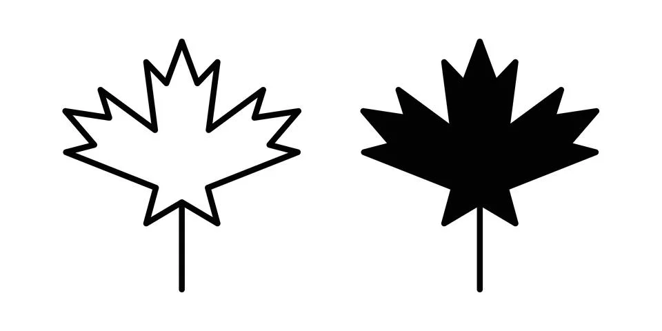 Maple leaf icon vector, symbol, logo illustrations Illustrazione stock