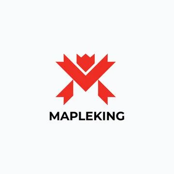 Maple leaf king logo and icon Stock Illustration