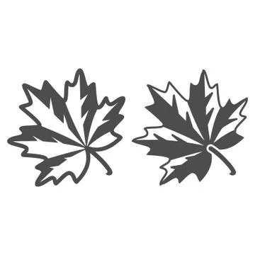 Maple leaf line and solid icon, Oktoberfest concept, autumn symbol sign on white 스톡 일러스트