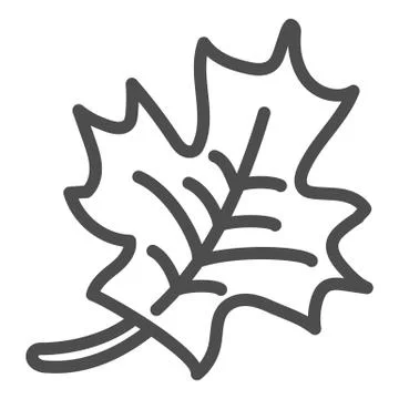 Maple leaf line icon. Canadian symbol vector illustration isolated on white Stock Illustration
