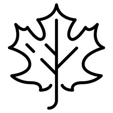 Maple Leaf Line Icon with Editable Stroke Stock Illustration