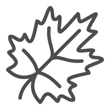 Maple leaf line icon, trees and leaves concept, leaves of maple tree vector sign Stock Illustration