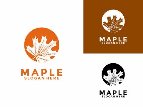 Maple leaf logo design vector illustration, Maple Canada Leaves Nature Logo Illustrazione stock