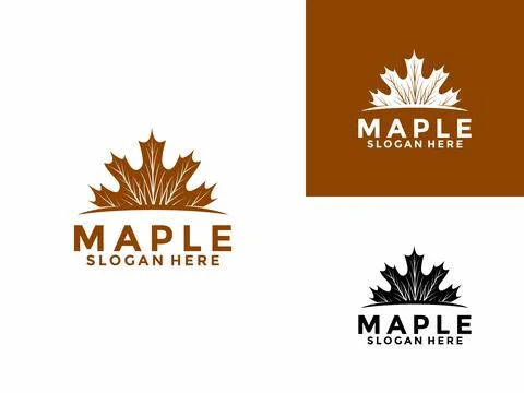 Maple leaf logo design vector illustration, Maple Canada Leaves Nature Logo Illustrazione stock