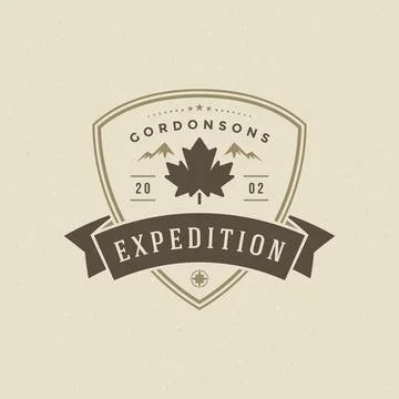Maple leaf logo emblem vector illustration. Illustrazione stock