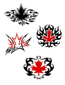 Maple leaf mascots Stock Illustration