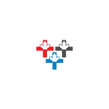 Maple leaf medical pharmacy logo icon 库存插图