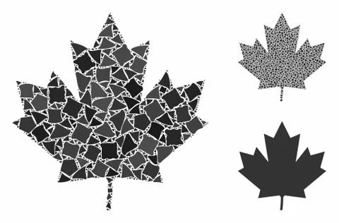 Maple leaf Mosaic Icon of Rugged Elements イラスト素材