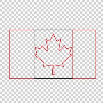 Maple Leaf Outline Flag Symbol centering rectangular frame Stock Illustration
