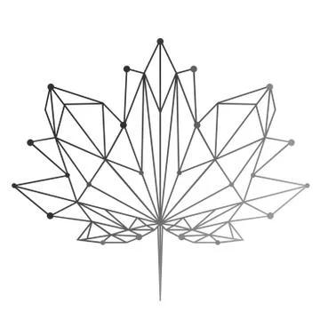 A maple leaf painted in polygonal technique. National sign of Canada. Vector Stock Illustration