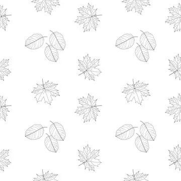 Maple Leaf Pattern Coloring Page Illustrazione stock