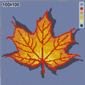 Maple leaf pattern for cross-stitch Stock Illustration
