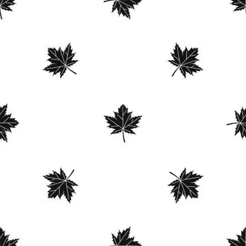 Maple leaf pattern seamless black Stockillustratie