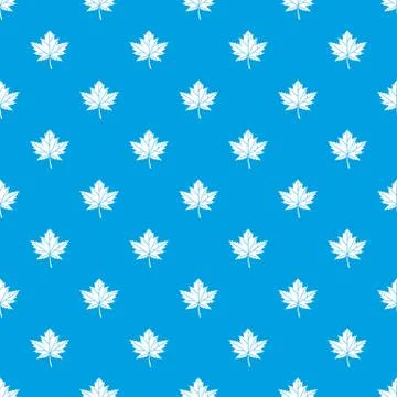 Maple leaf pattern seamless blue Stockillustratie
