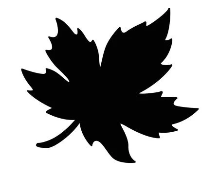 Maple leaf plant element - silhouette vector image for stencil, sign or logo. Stock Illustration