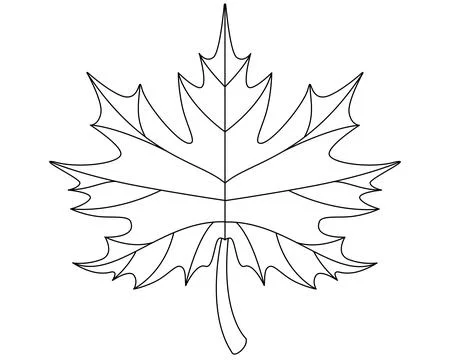 Maple leaf. plant element - vector linear picture for coloring. Stock-Illustration