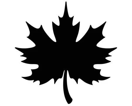 Maple leaf plant element - vector silhouette image for stencil, logo Stock Illustration