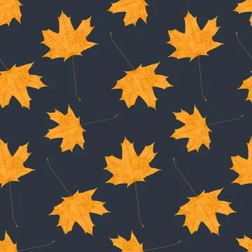 Maple leaf print autumn seamless pattern orange maple leaf illustration Stockillustratie