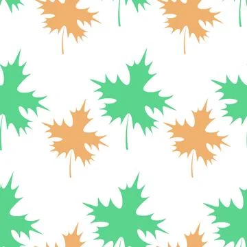 Maple leaf. Repeating vector pattern. Flat style. Illustrazione stock