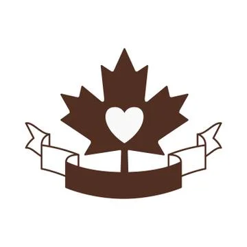 Maple leaf ribbon heart and Canada design Stock Illustration