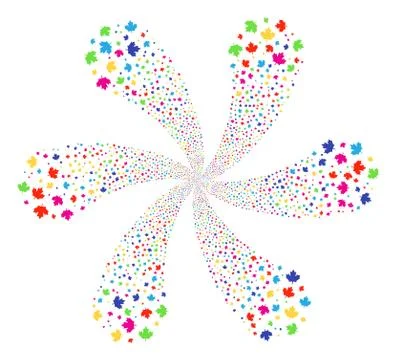 Maple Leaf Rotation Abstract Flower 스톡 일러스트