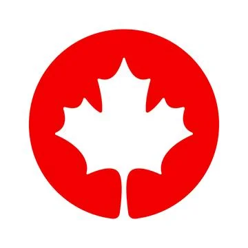 Maple leaf round vector icon. Canada symbol. Illustrazione stock