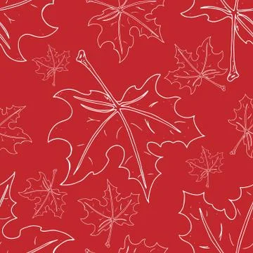 Maple leaf seamless pattern. Vector of a seamless maple leaf pattern. Hand dr Illustrazione stock