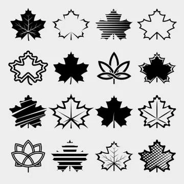 Maple leaf set. Collection icon maple leaf. Vector Illustrazione stock