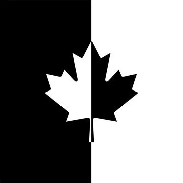 Maple Leaf Shape Composition in Contrast Color, Black White Stock Illustration