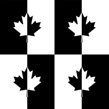 Maple Leaf Shape Composition in Contrast Color, Black White Stock Illustration