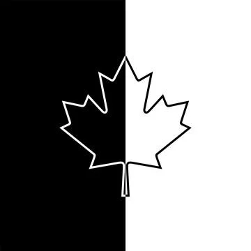 Maple Leaf Shape Composition in Contrast Color, Black White Stock Illustration