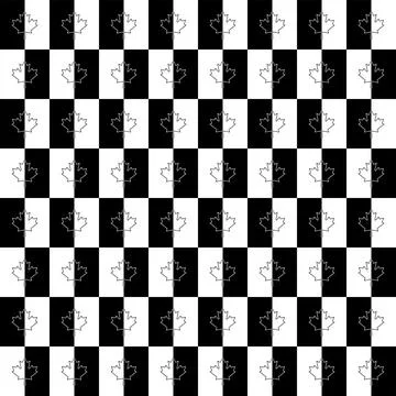 Maple Leaf Shape Composition in Contrast Color, Black White Stock Illustration