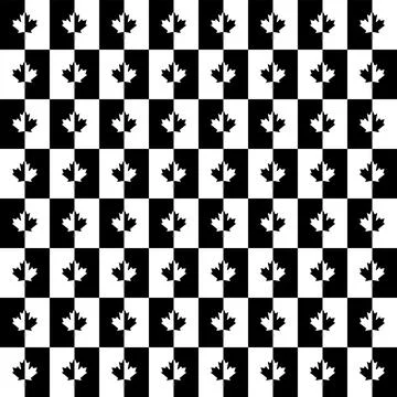 Maple Leaf Shape Composition in Contrast Color, Black White Stock Illustration