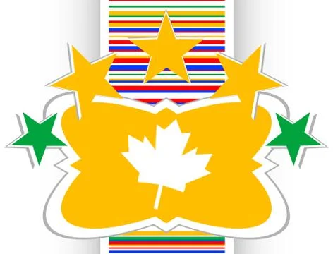 Maple leaf sign on icon glossy web button Stock Illustration