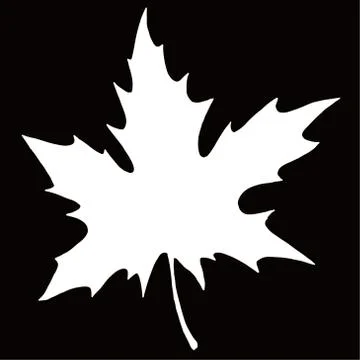 Maple leaf silhouette in on black background. Laconic and stylish Stock Illustration